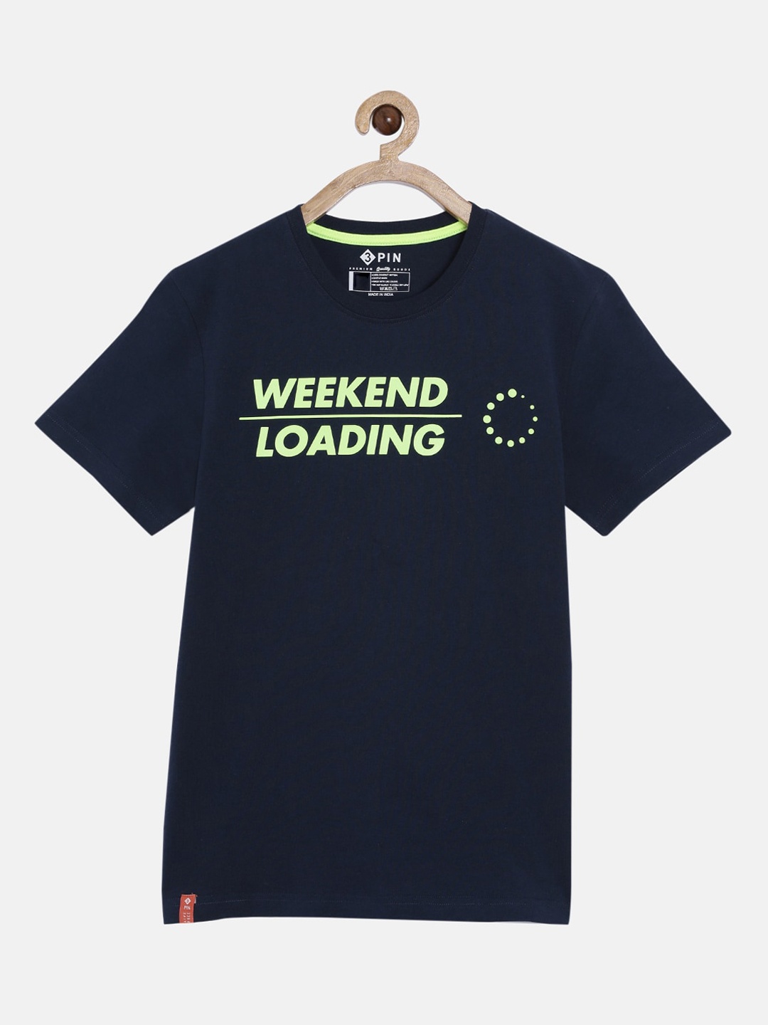 

3PIN Boys Navy Blue Printed Round Neck T-shirt