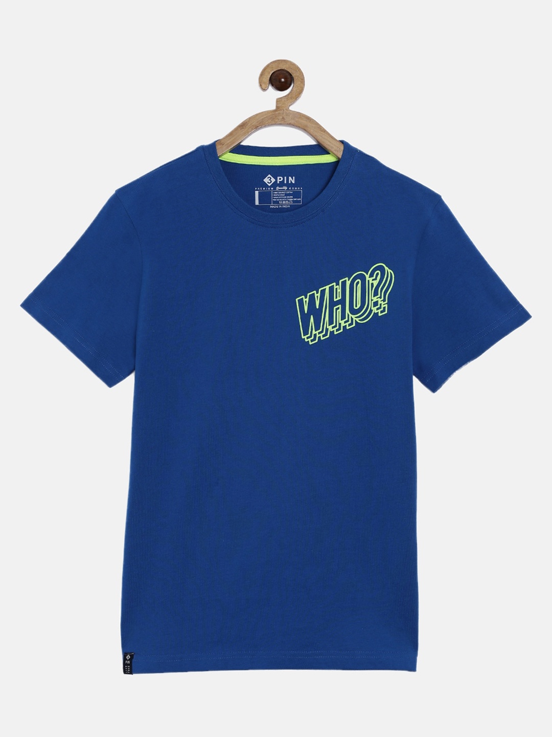 

3PIN Boys Blue Printed Round Neck T-shirt