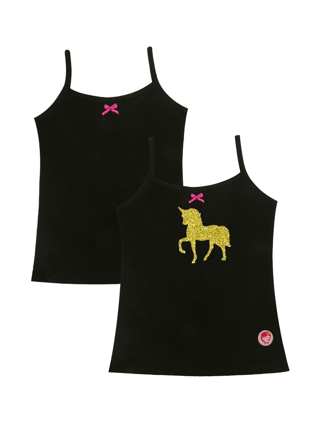 

DChica Girls Pack Of 2 Camisoles, Black