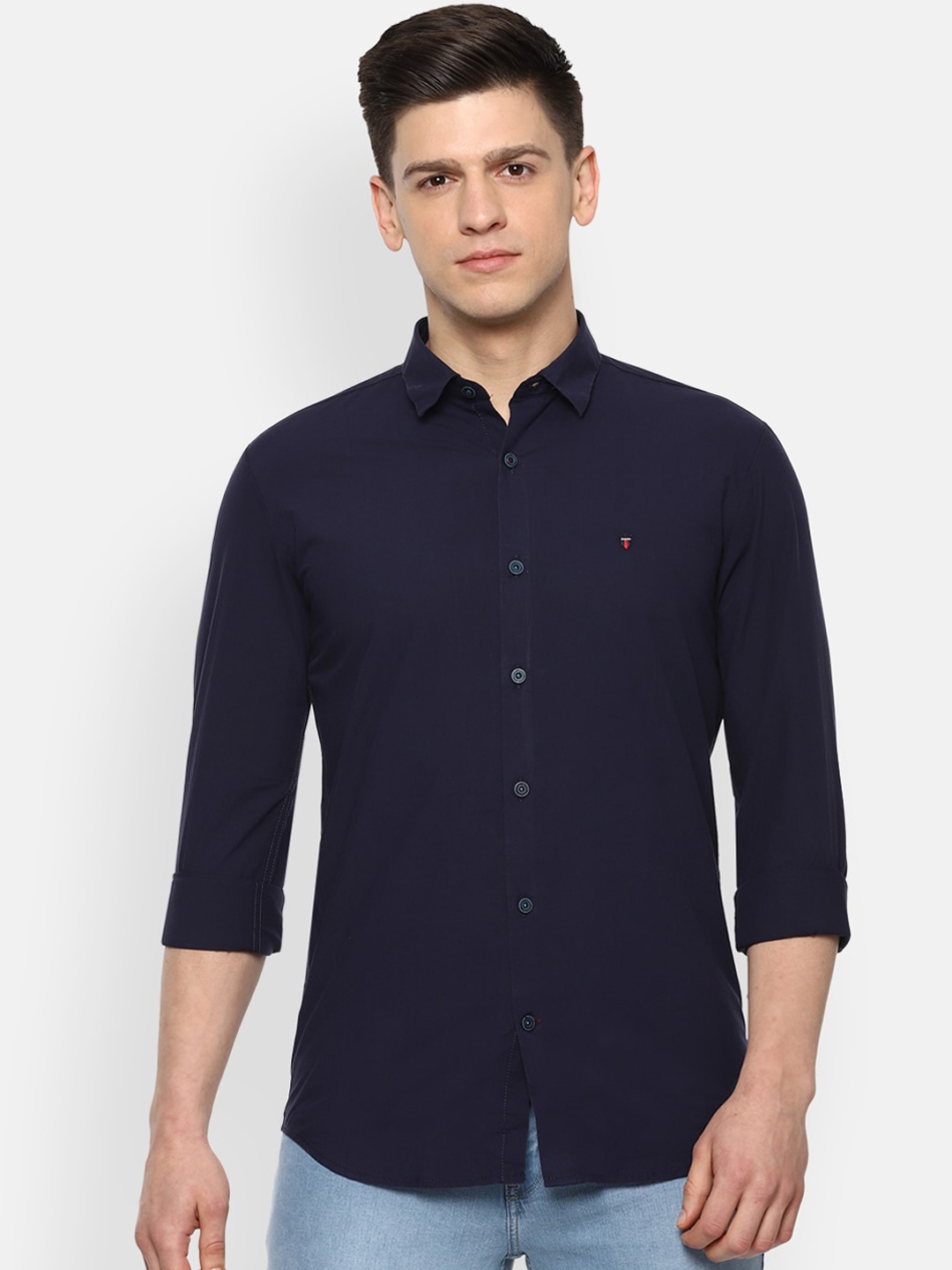 

Louis Philippe Sport Men Navy Blue Slim Fit Solid Casual Shirt