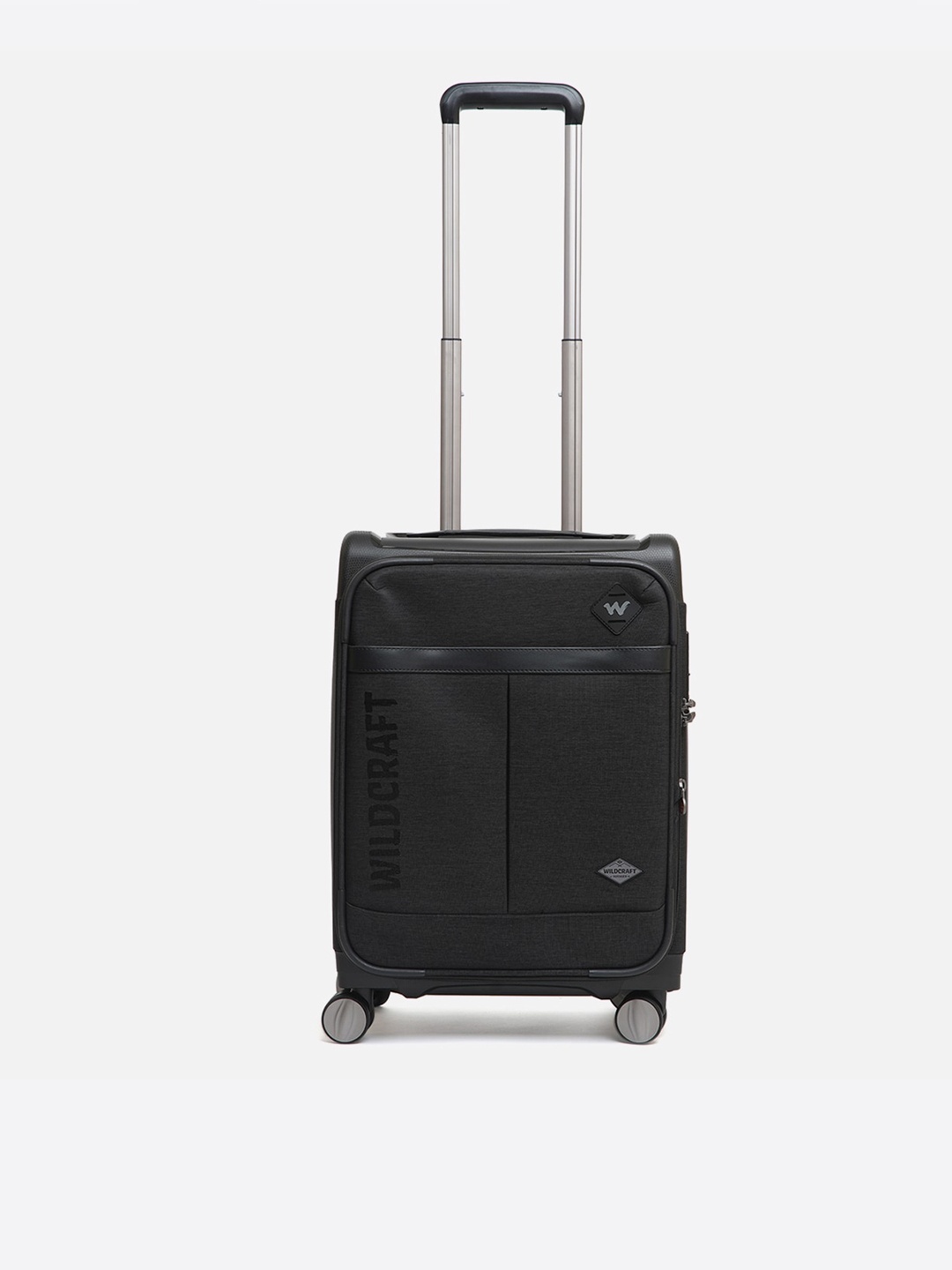 

Wildcraft Black Solid Soft-Side Large Trolley Suitcase