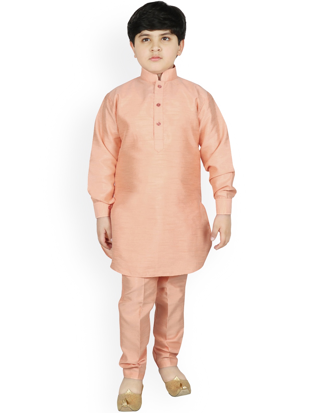 

SG YUVRAJ Boys Pink Solid Kurta with Salwar