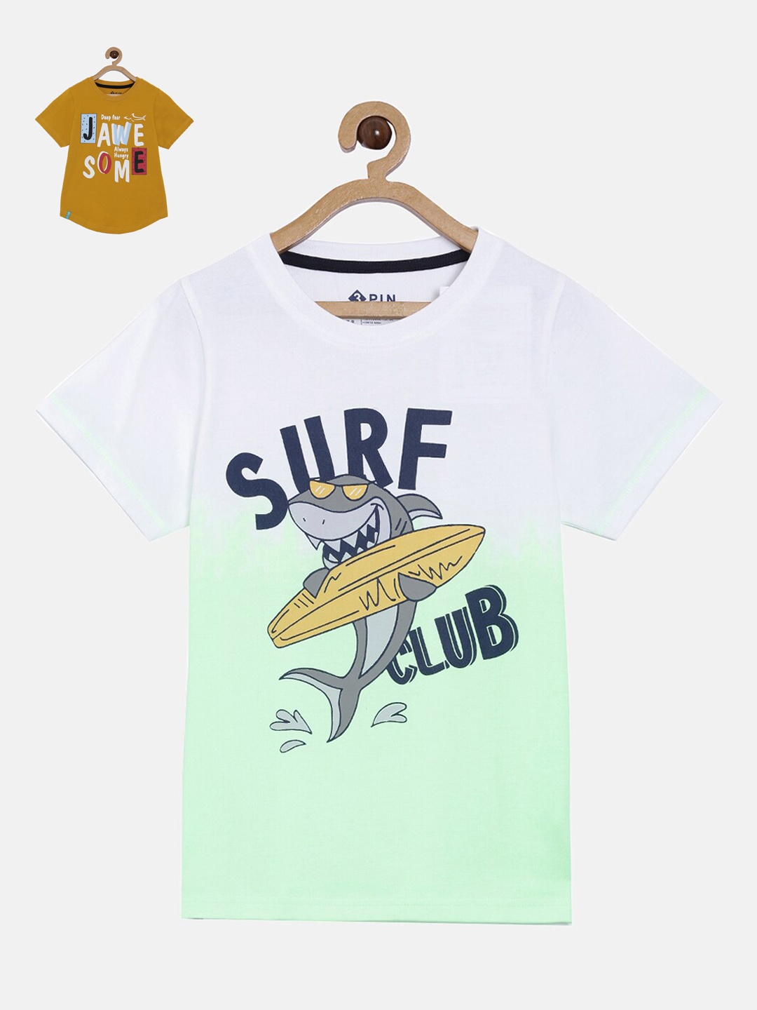 

3PIN Boys White Printed Round Neck T-shirt