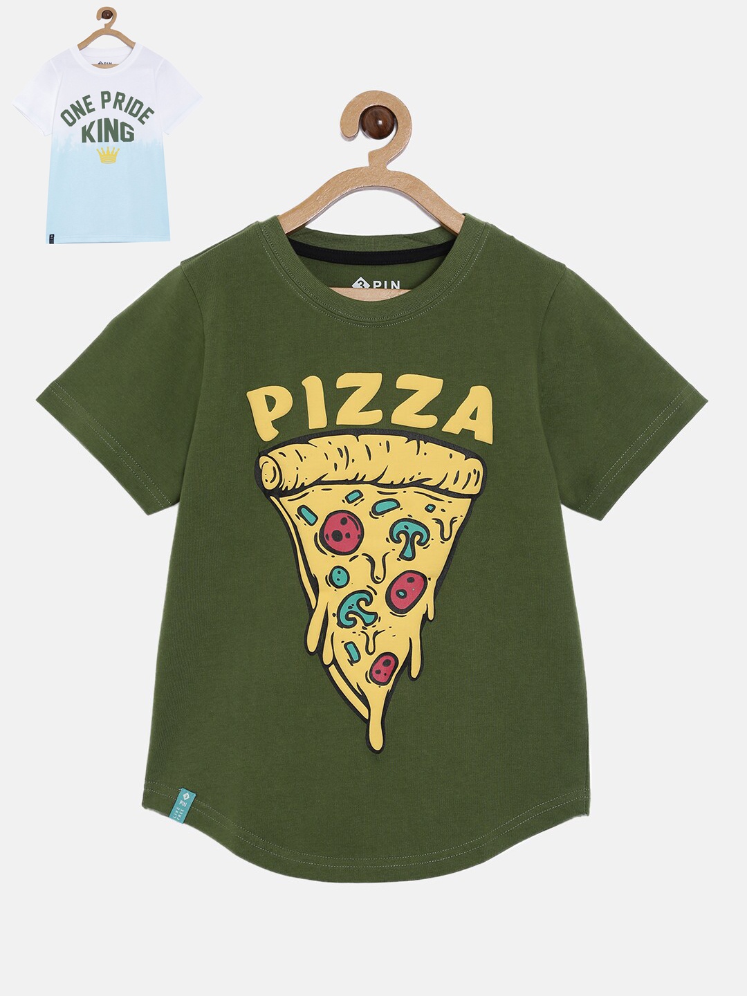 3PIN Boys White Printed Round Neck T-shirt