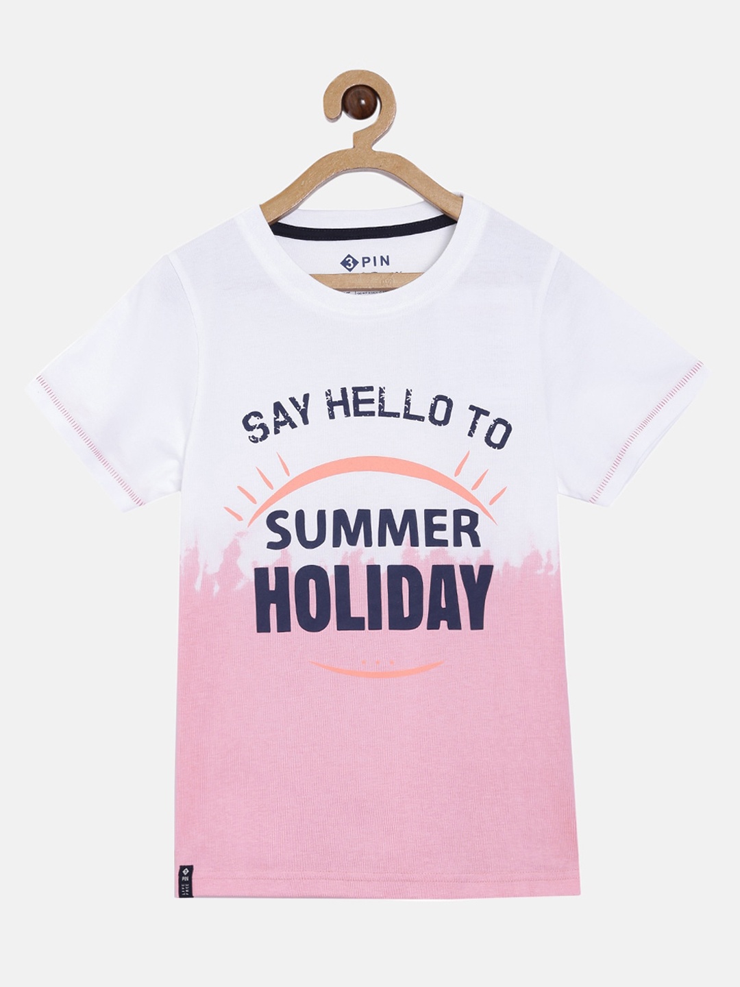 

3PIN Boys White Printed Round Neck T-shirt