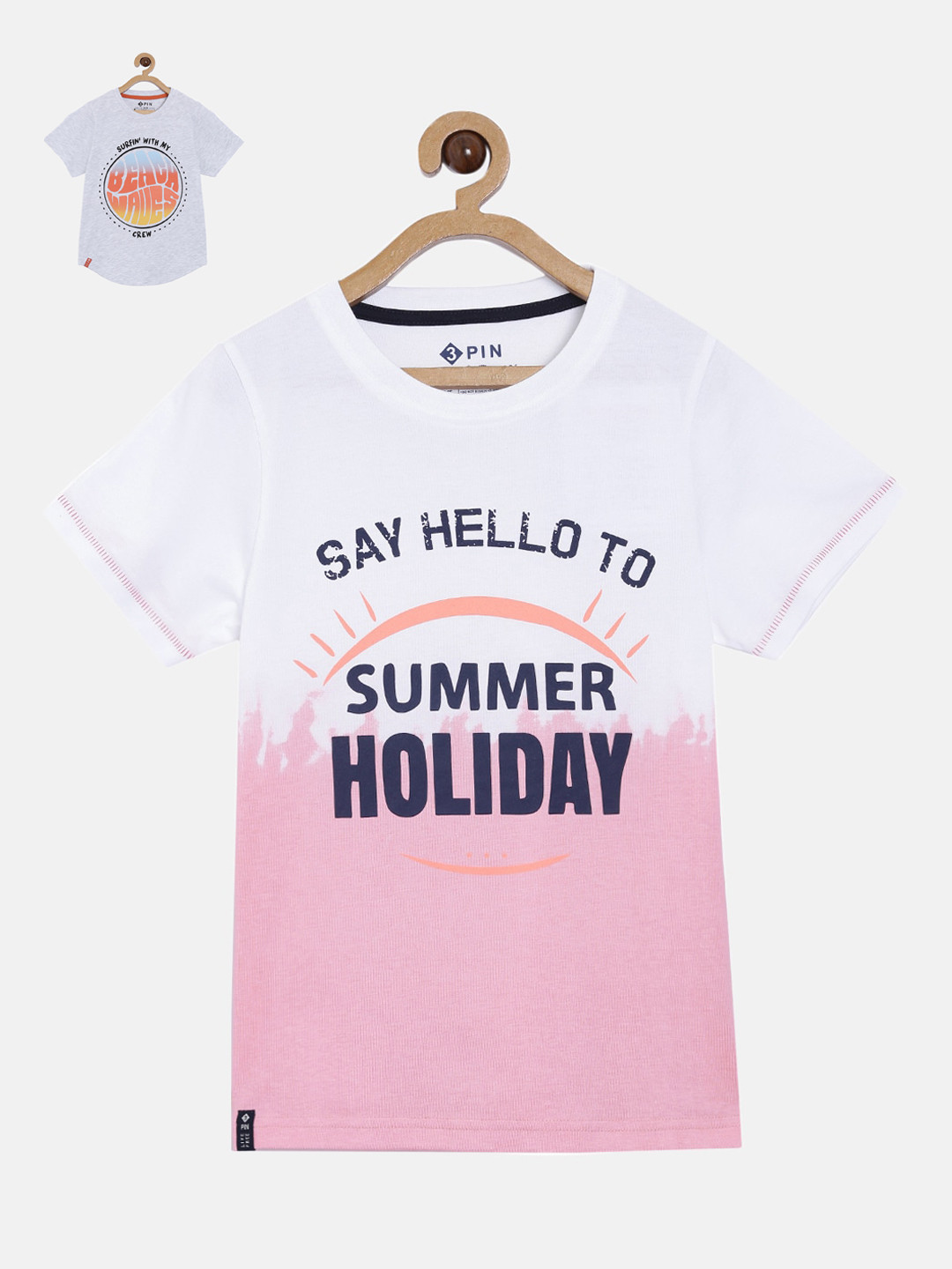 

3PIN Boys White Printed Round Neck T-shirt