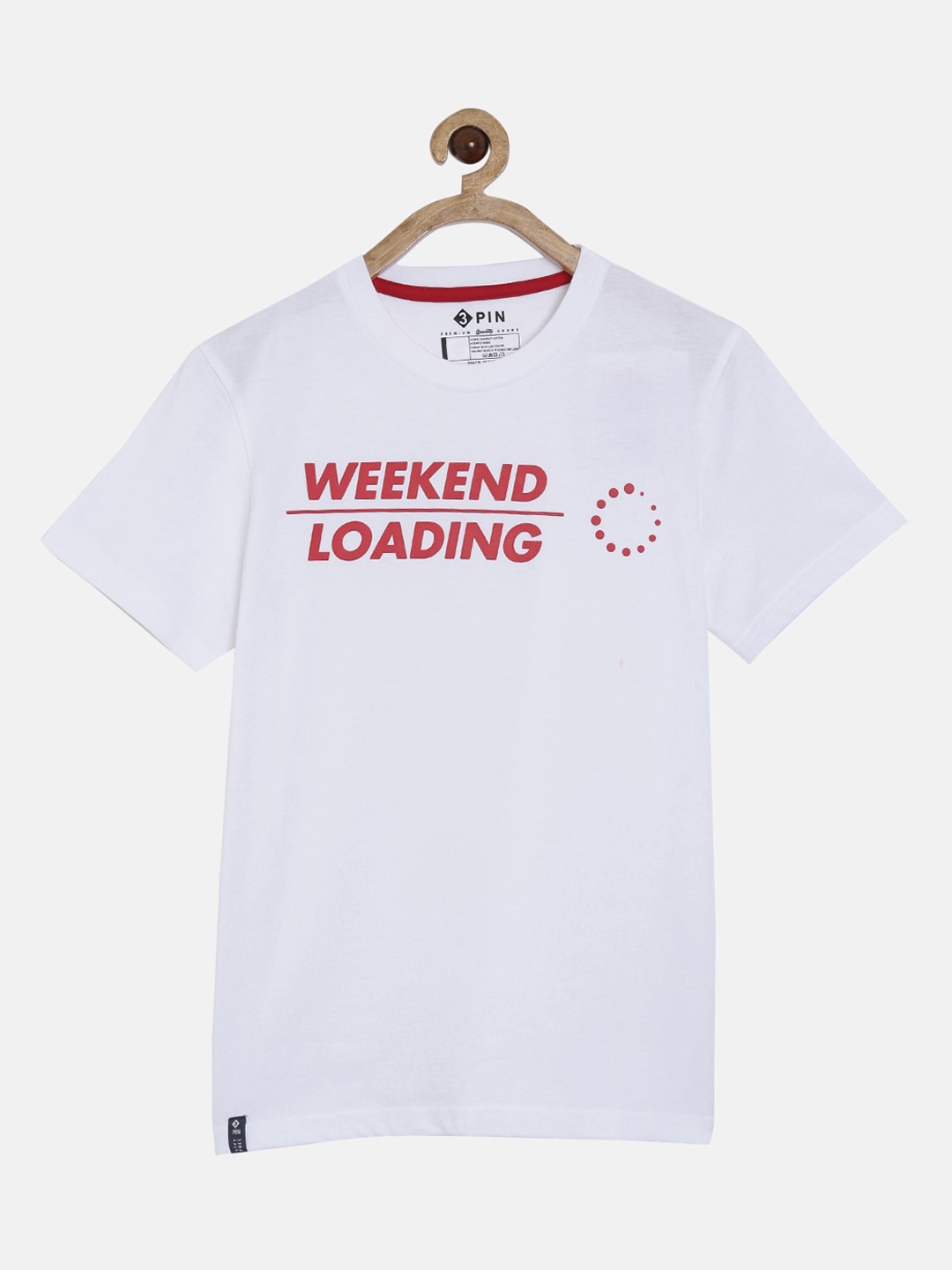 

3PIN Boys White Printed Round Neck T-shirt