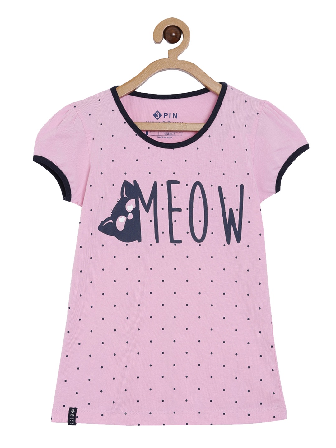 

3PIN Girls Pink Printed Round Neck T-shirt