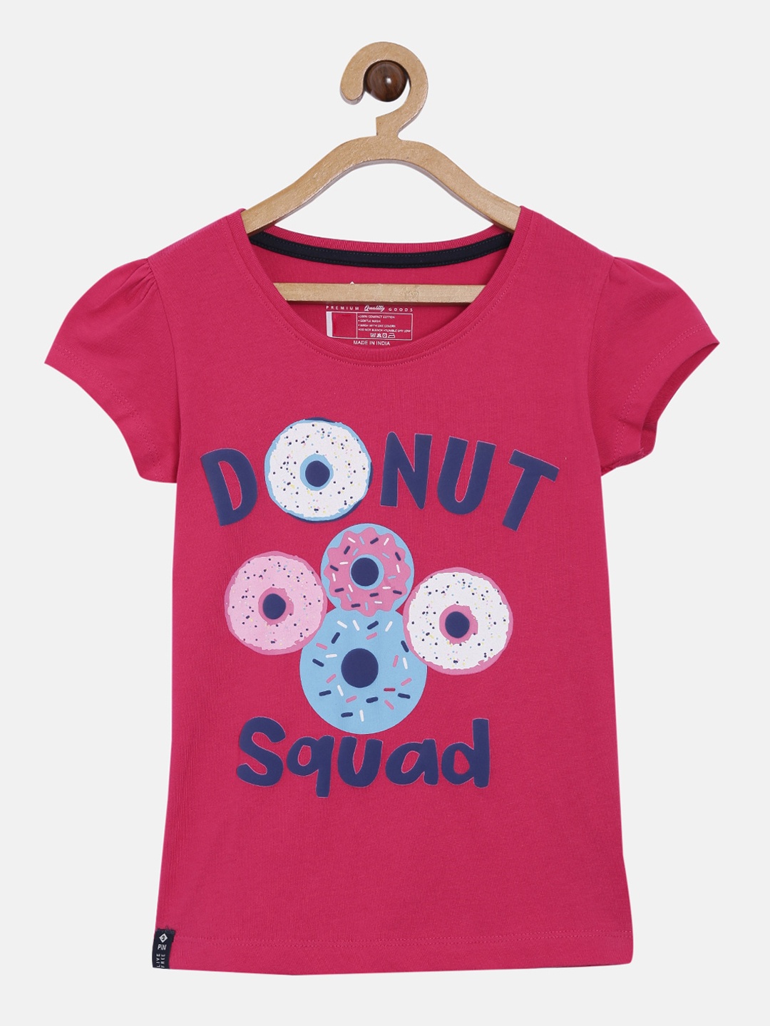 

3PIN Girls Pink Printed Round Neck T-shirt