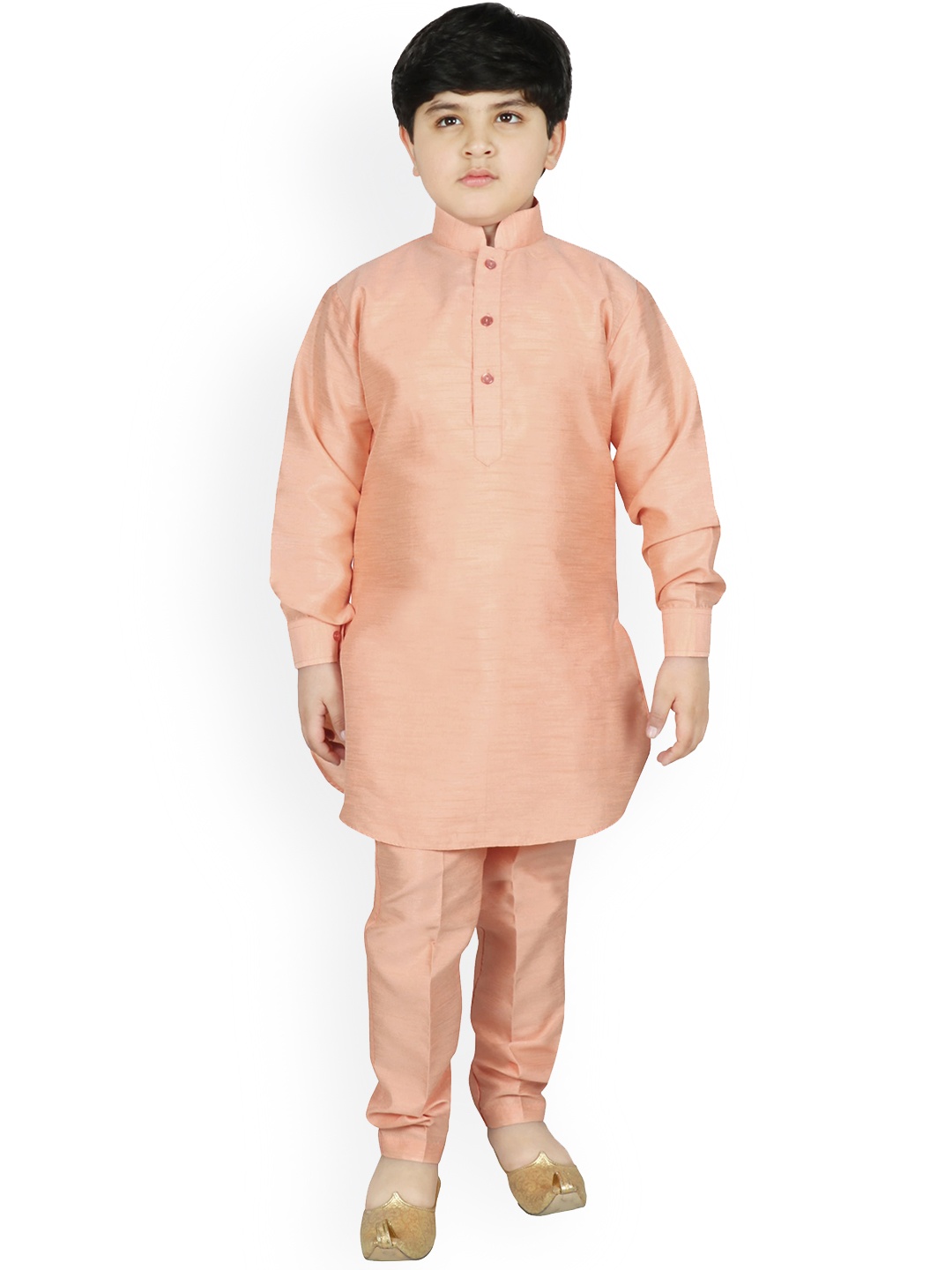 

SG YUVRAJ Boys Pink Solid Kurta with Salwar