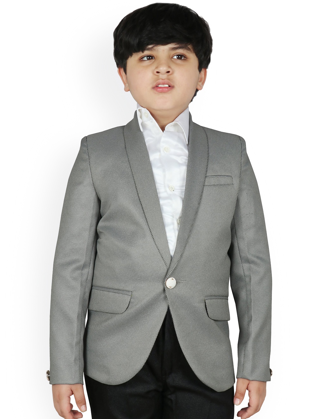 

SG YUVRAJ Boys Beige Self-Design Regular Fit Blazer