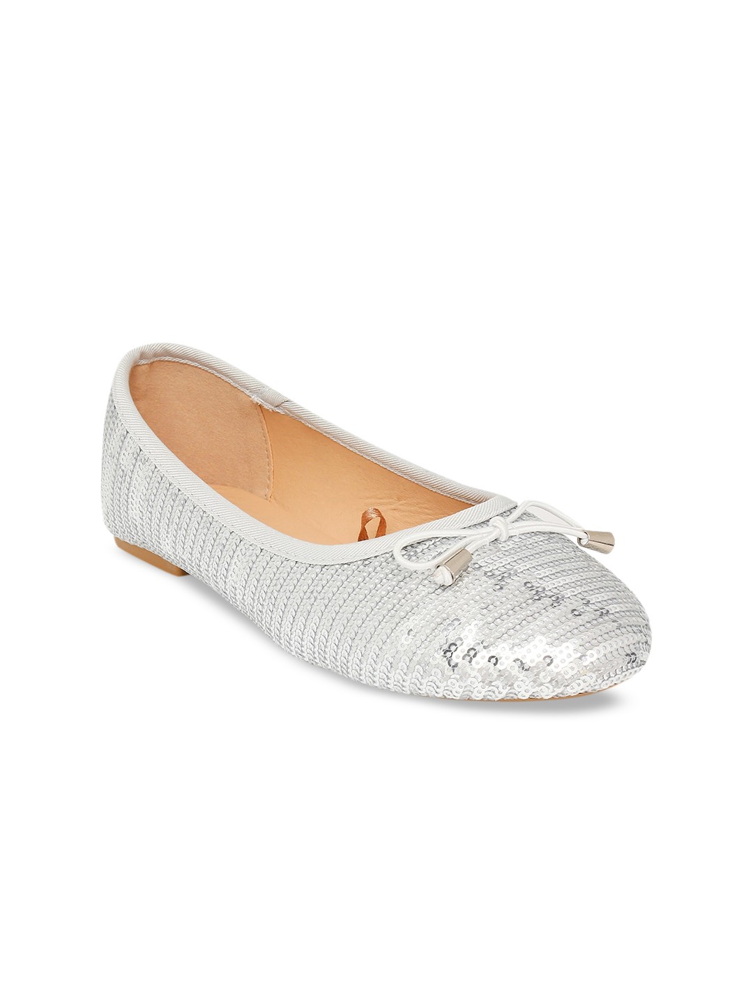 

Pantaloons Junior Girls Silver-Toned Printed PU Ballerinas
