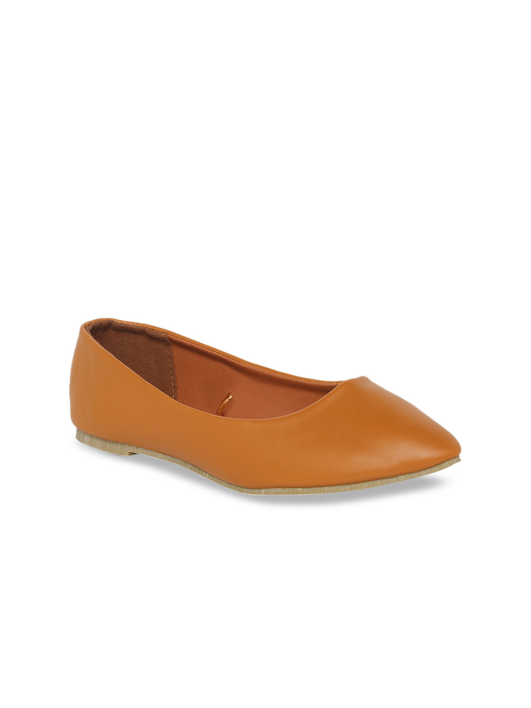 

Pantaloons Junior Girls Brown Solid PU Ballerinas