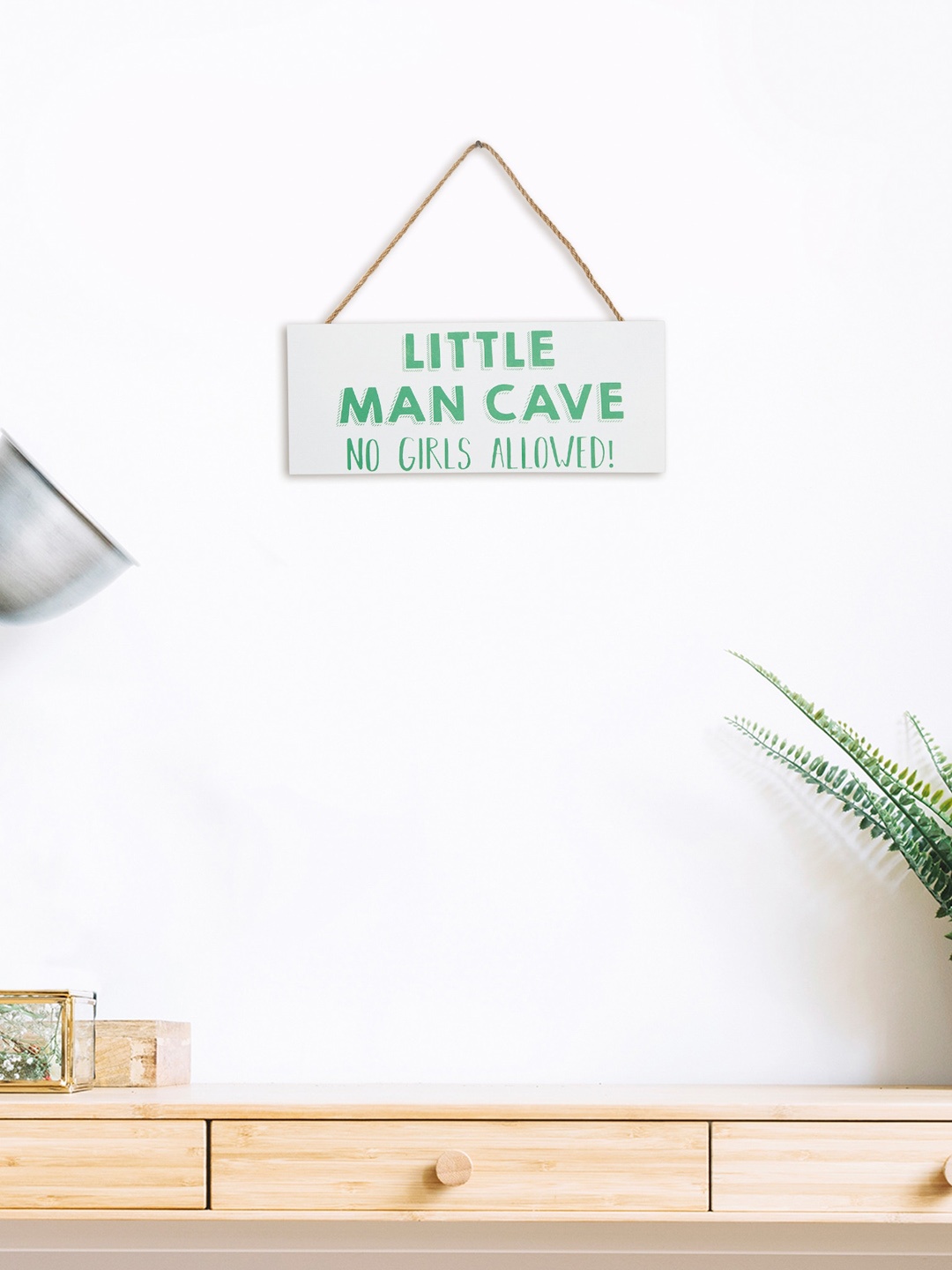 

Bigsmall Boys White Typography Little Man Cave Hanging Board