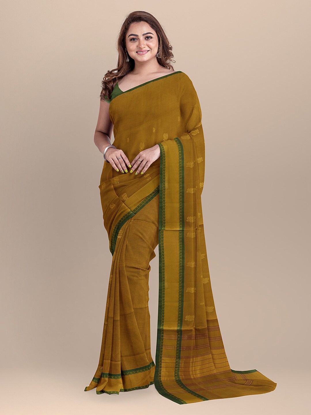 

APCO Brown Woven Design Pure Cotton Saree