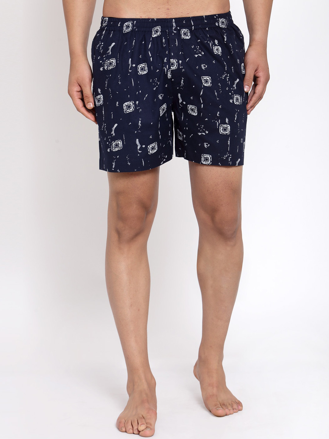 

Badoliya & Sons Men Navy Blue & White Printed Boxers SS2021