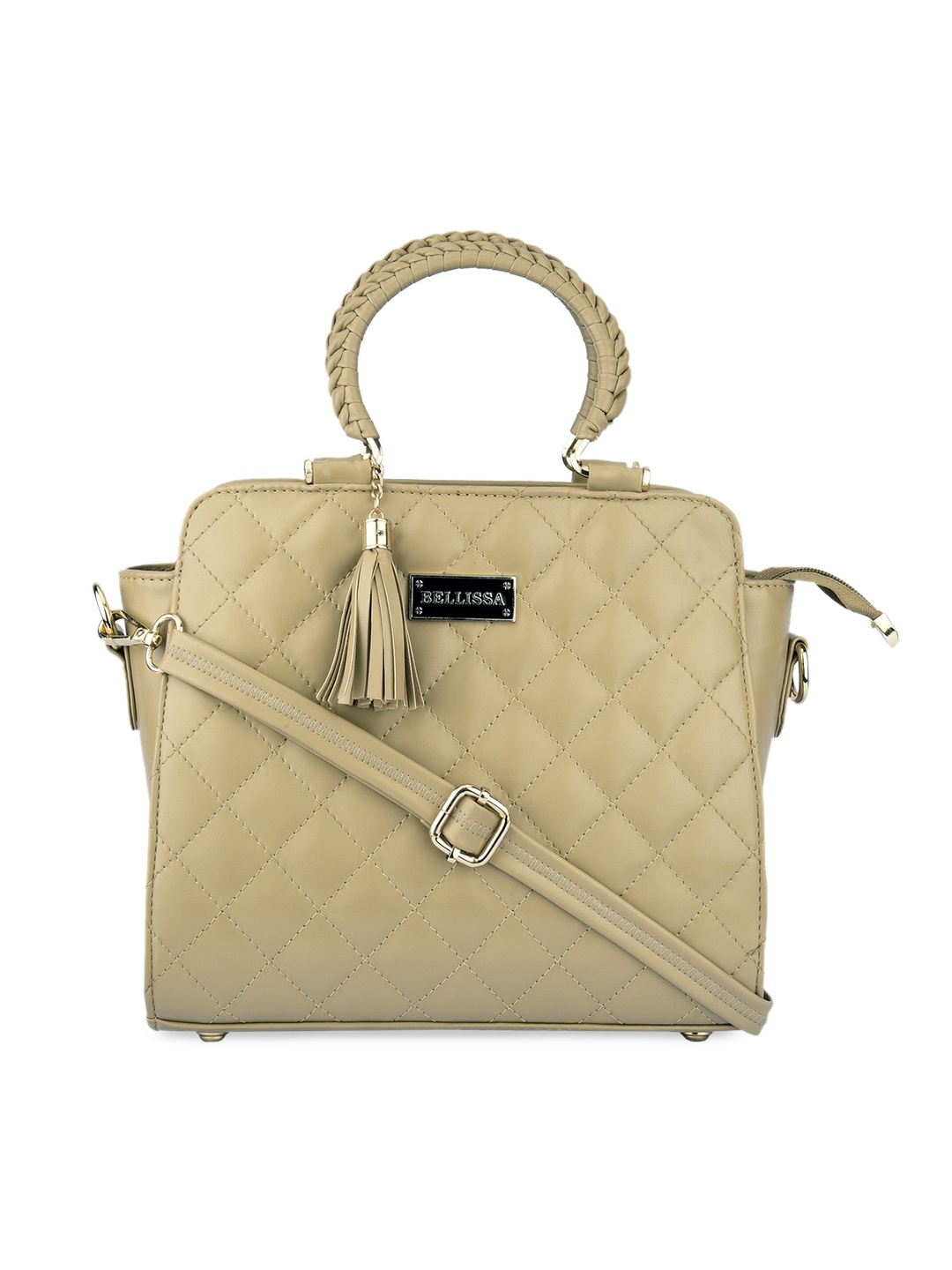

Bellissa Cream-Coloured Textured Handheld Bag