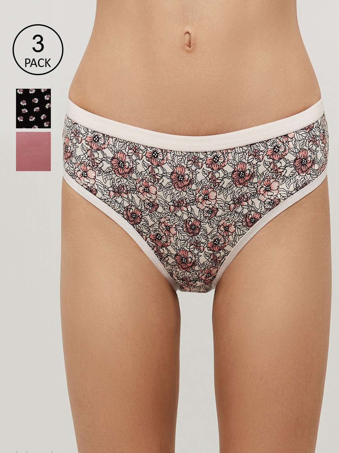 

max Women Pack of 3 Assorted Basic Briefs NOOSSP21LH02