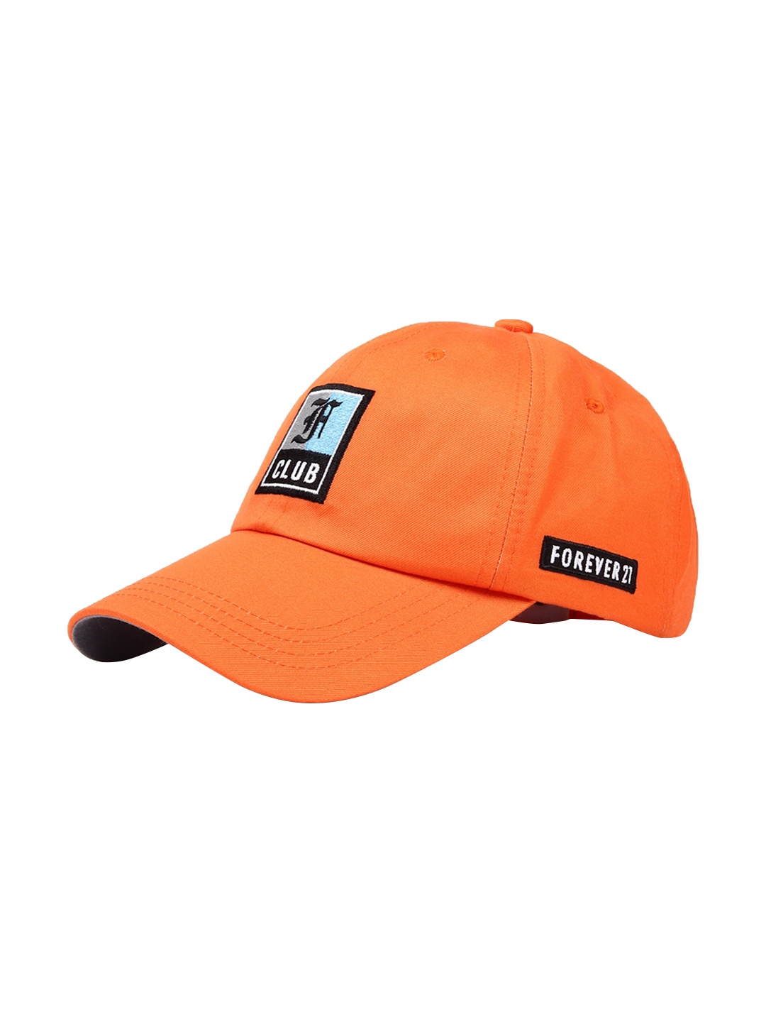 

FOREVER 21 Men Orange Cotton Club Graphic Cap