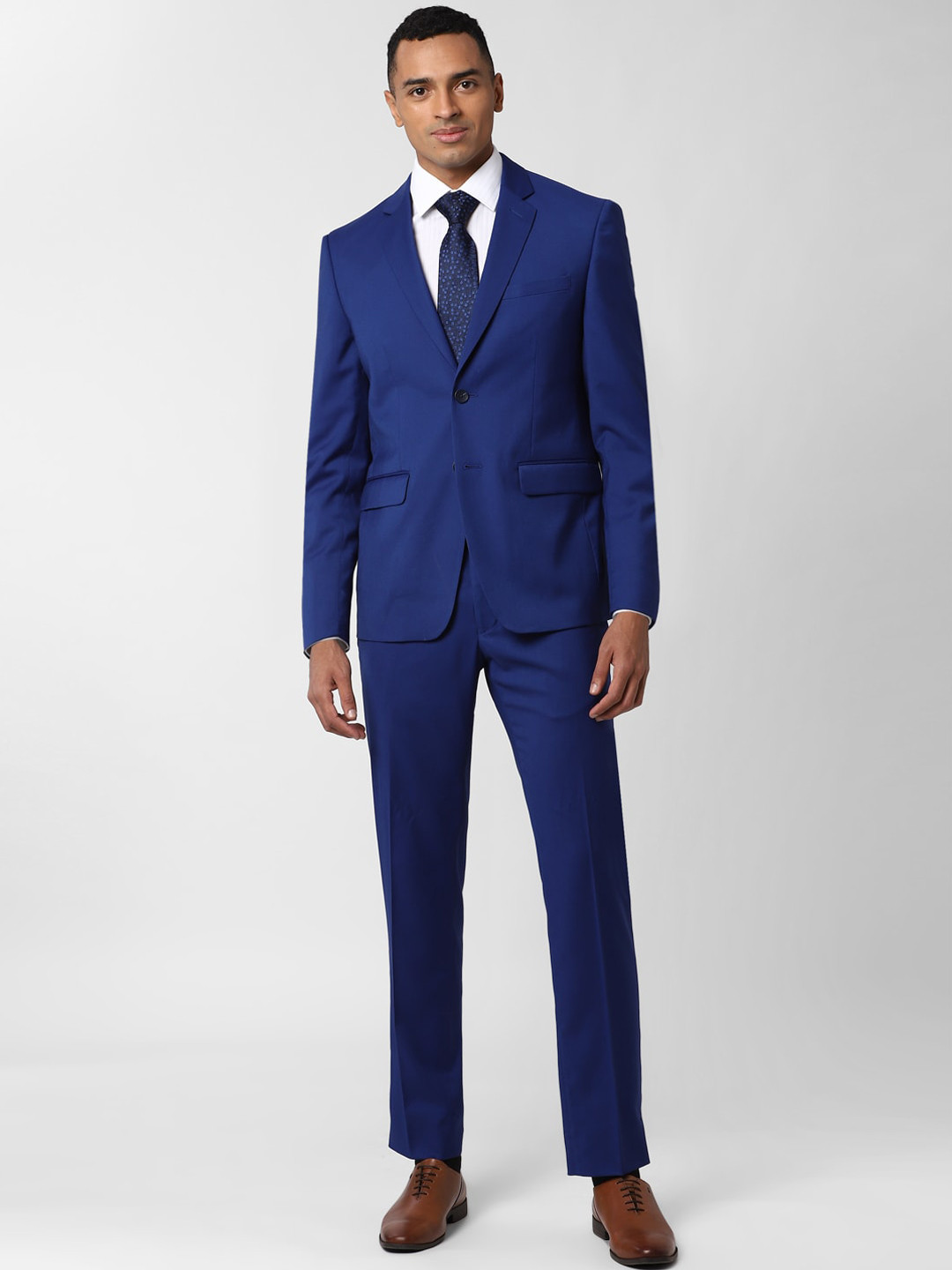 

Peter England Elite Men Blue Solid Slim-Fit Single-Breasted Formal Suit