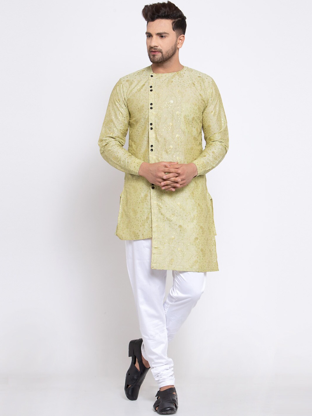 

KLOTTHE Men Green Ethnic Motifs Printed Kurta