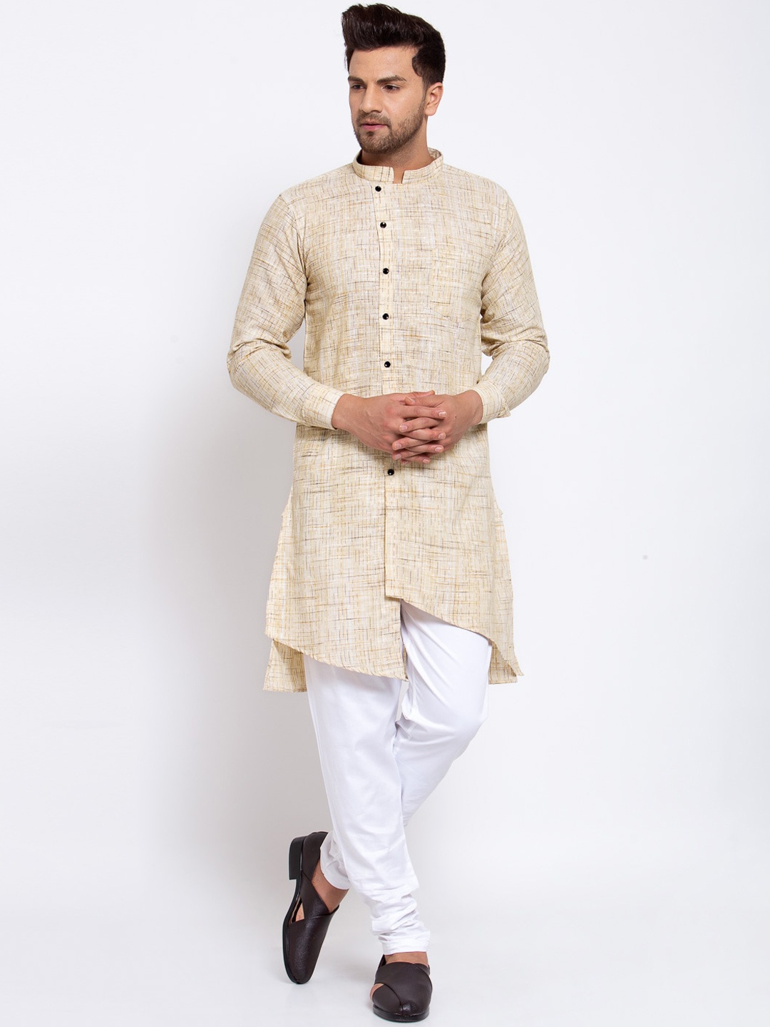 

KLOTTHE Men Beige Woven Kurta