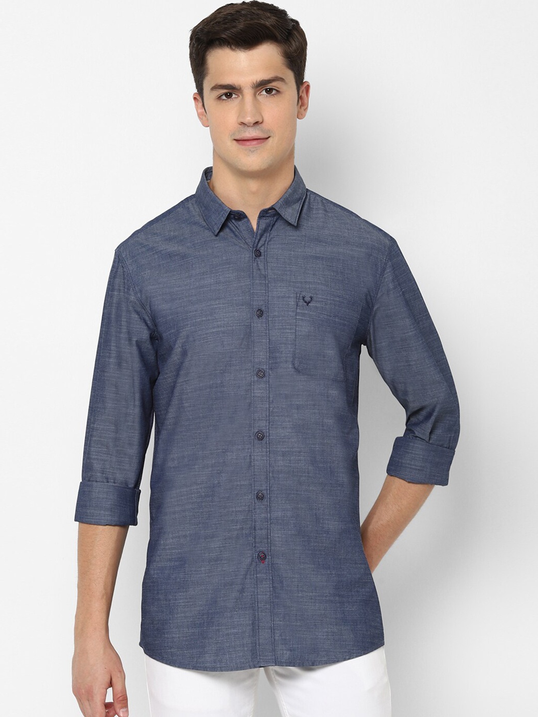 

Allen Solly Sport Men Navy Blue Regular Fit Solid Casual Shirt