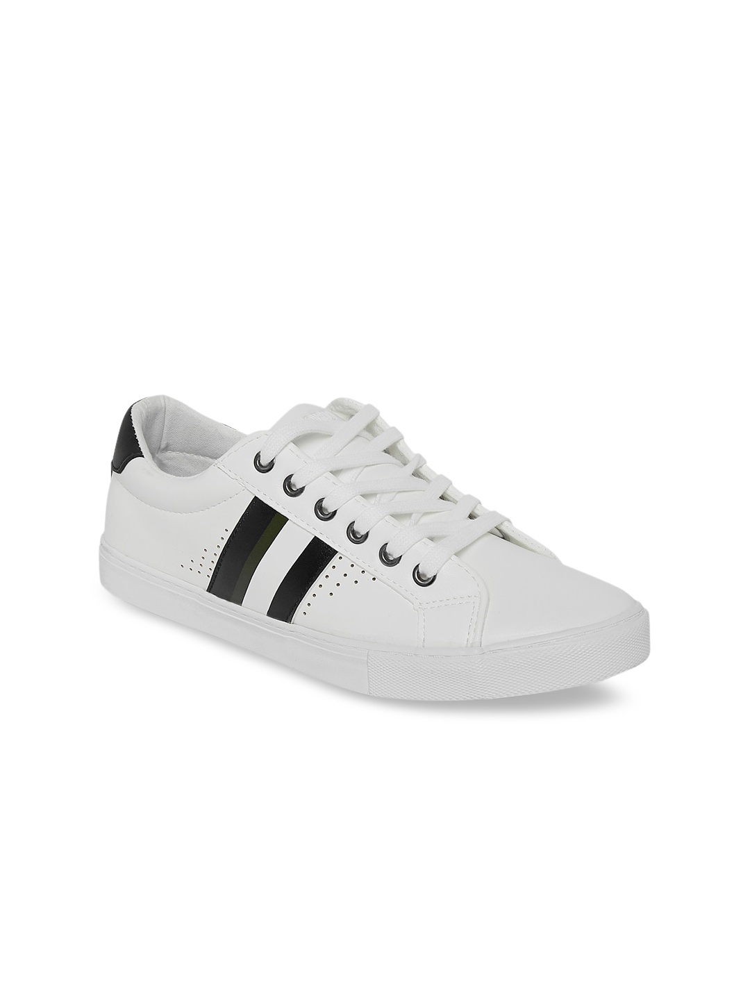 

BYFORD by Pantaloons Men White & Black Striped Sneakers