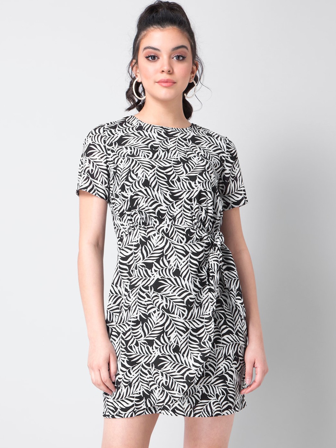 

FabAlley Women Black Printed A-Line Dress