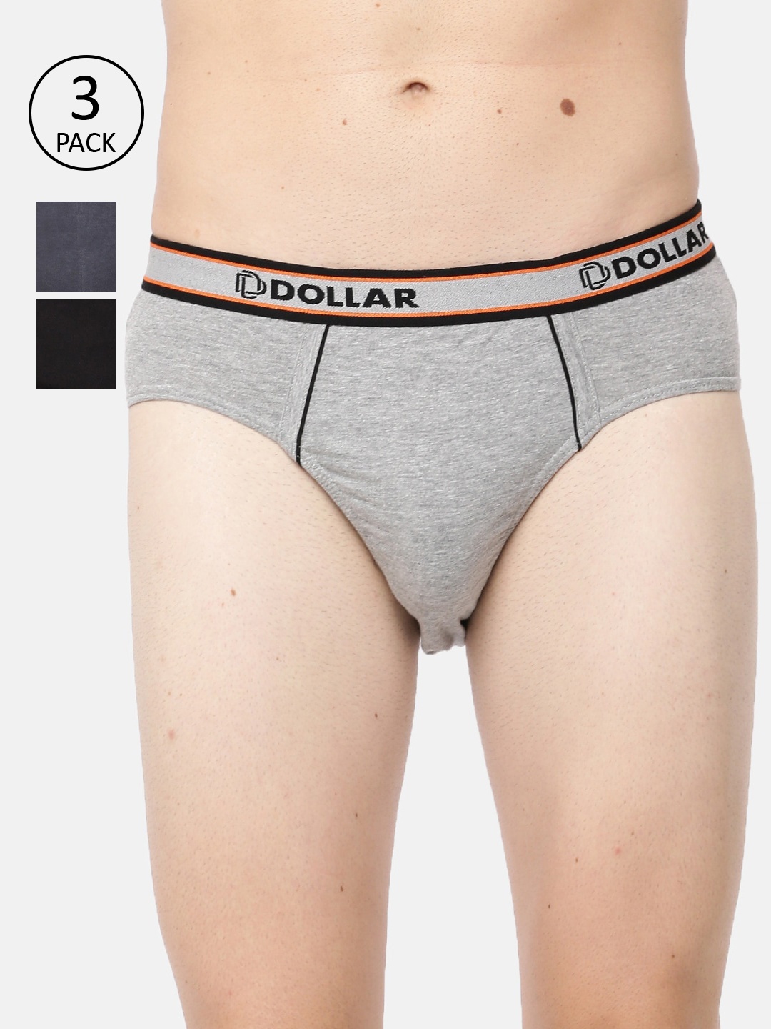 

Dollar Bigboss Men Pack of 3 Assorted Anti-Microbial Super Combed Cotton Briefs PO3-CO2