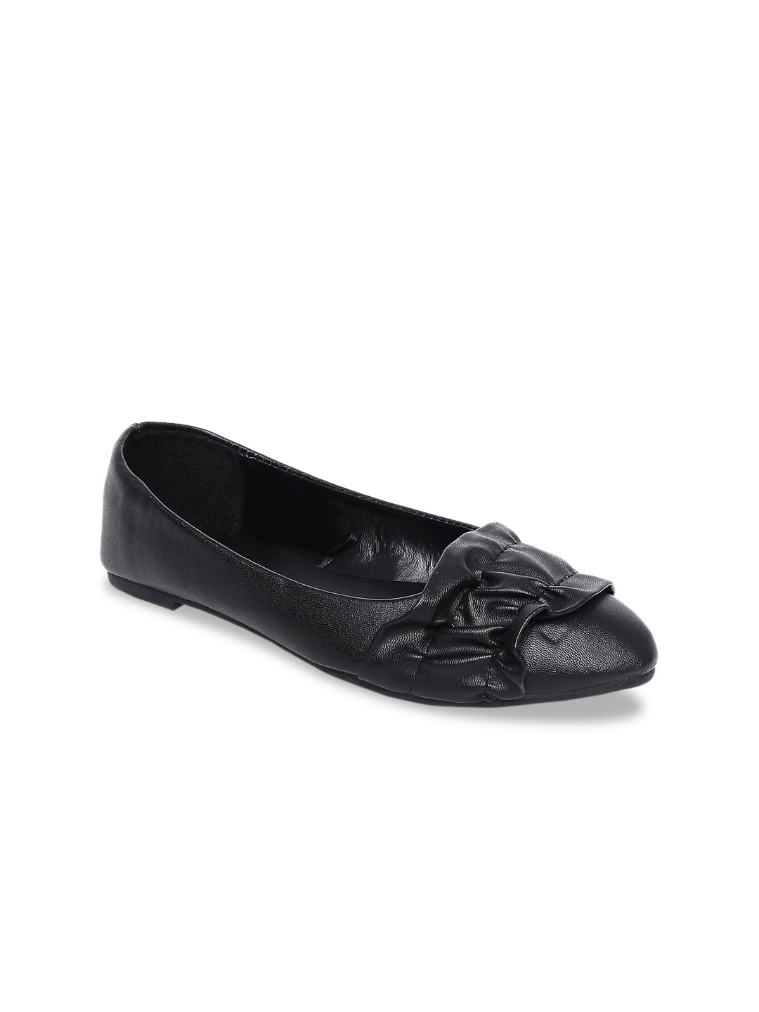 

Pantaloons Junior Girls Black Solid Leather Ballerinas