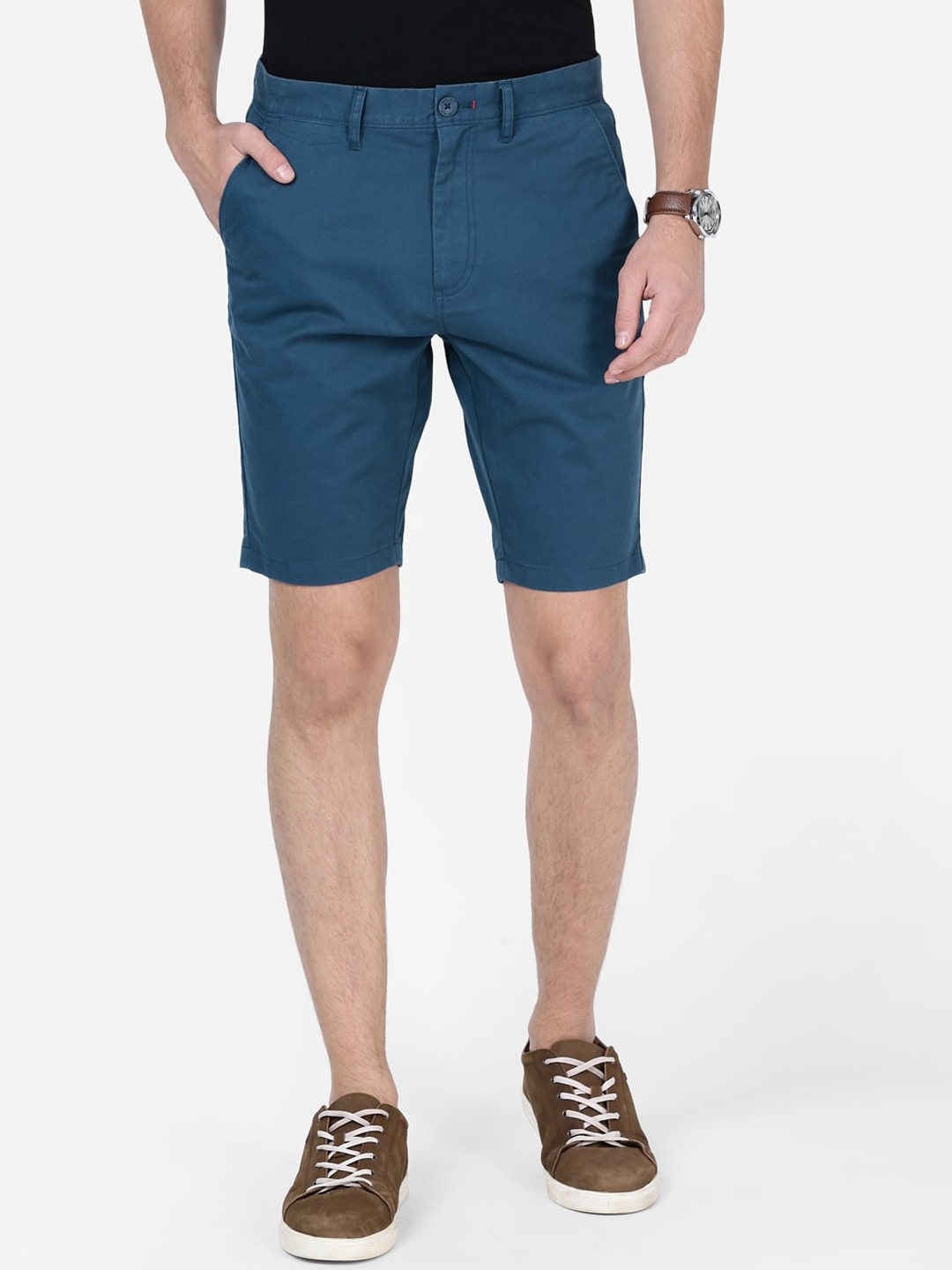 

t-base Men Blue Solid Slim Fit Chino Shorts