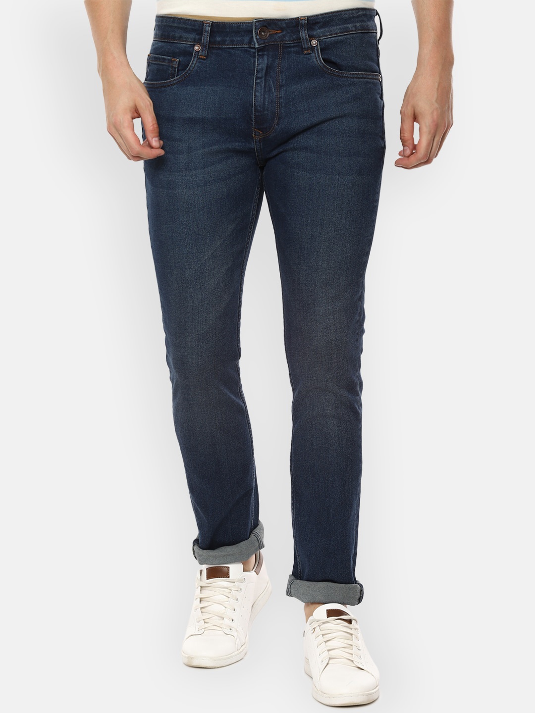 

Louis Philippe Jeans Men Blue Slim Fit Mid-Rise Clean Look Jeans