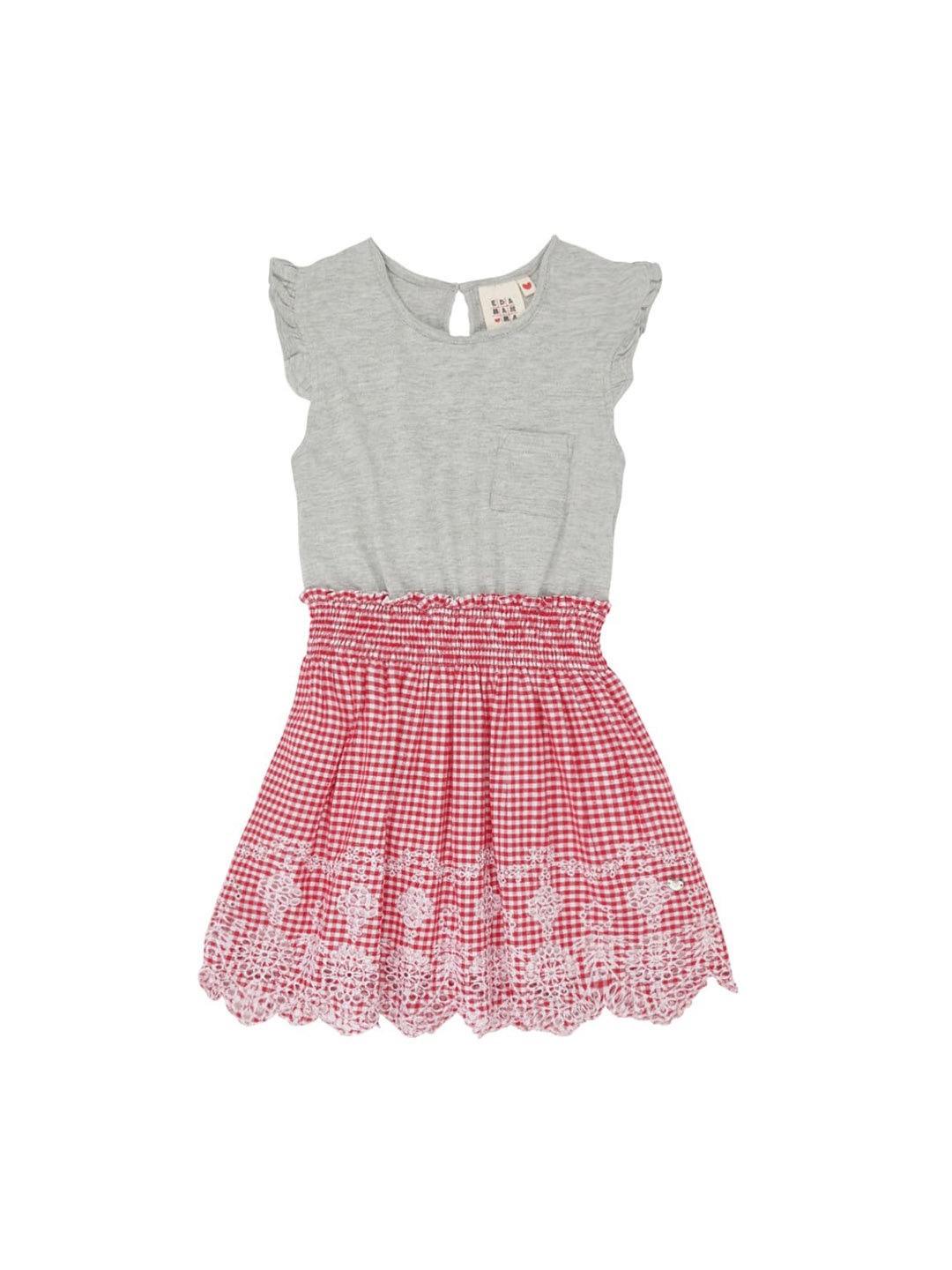 

Ed-a-Mamma Girls Red Printed Fit and Flare Sustainable Dress