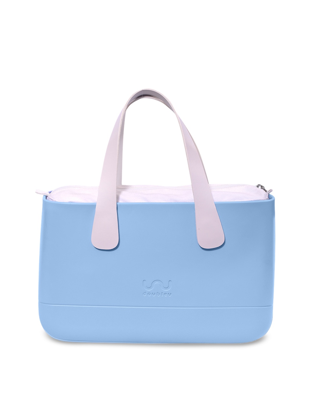 

Doubleu Blue Solid Handheld Bag