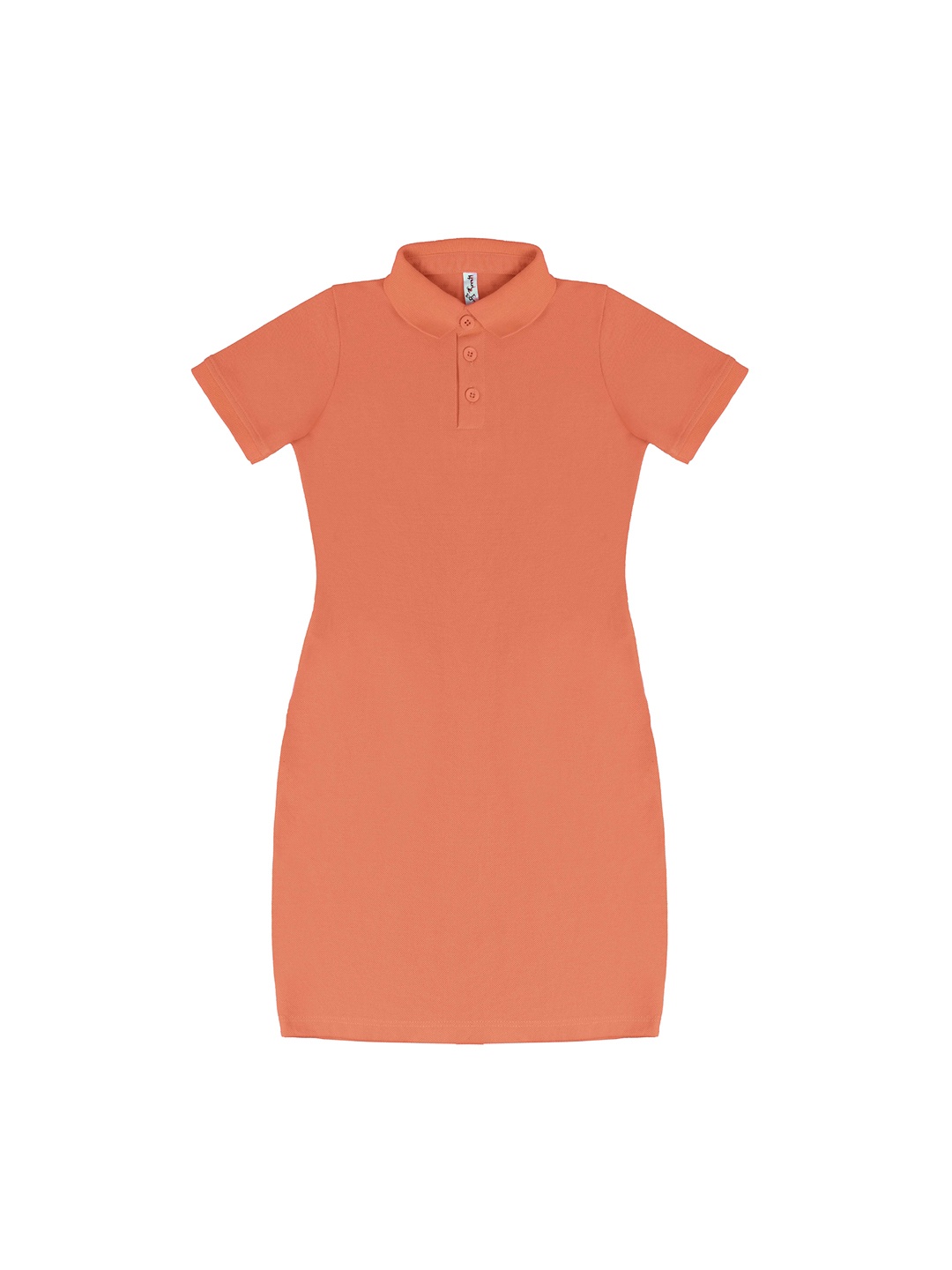 

Hunny Bunny Girls Peach-Coloured Solid Cotton Sheath Dress
