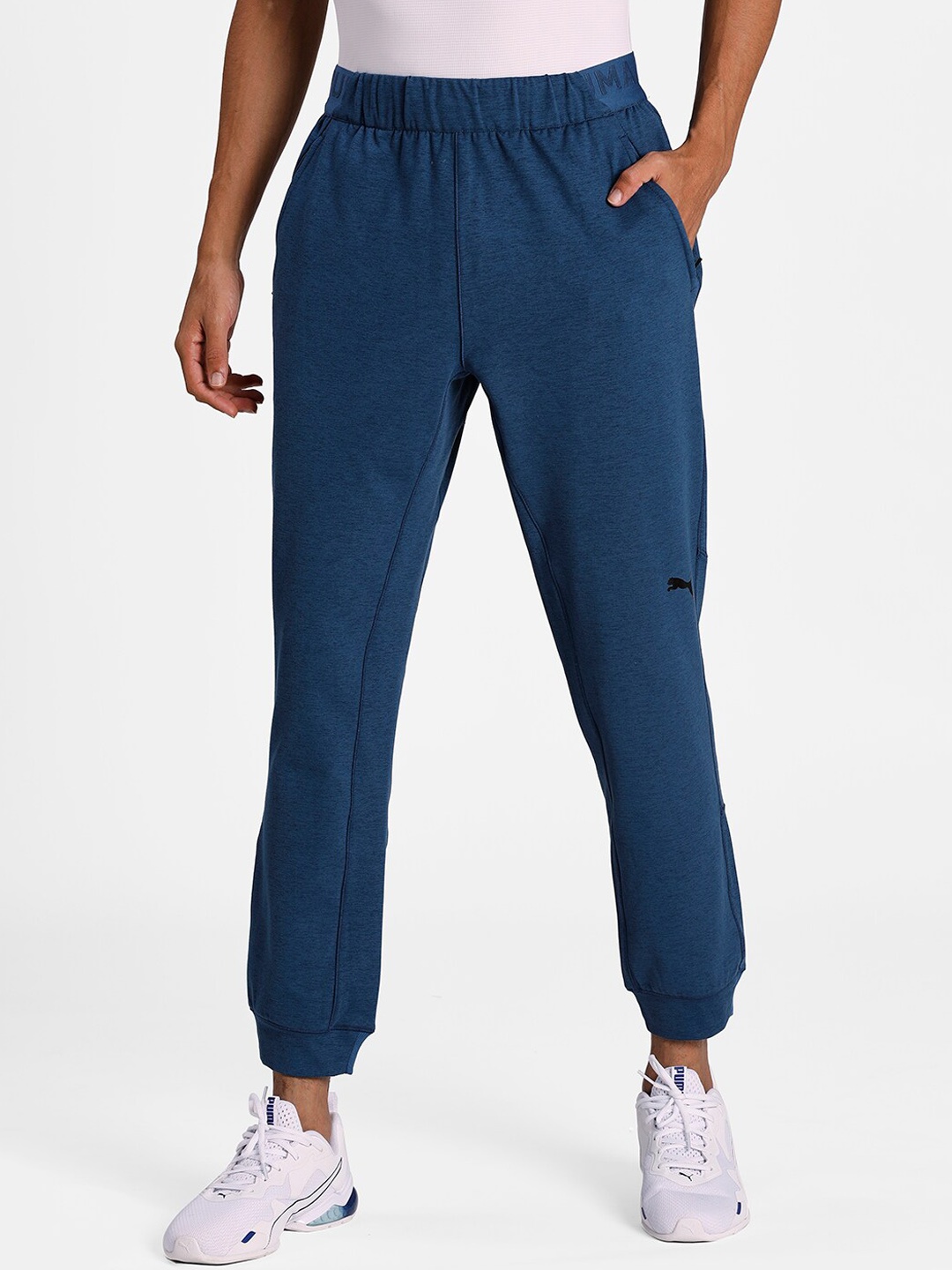 Puma Men Blue Solid Slim-Fit TRAINING CONCEPT KNIT Joggers