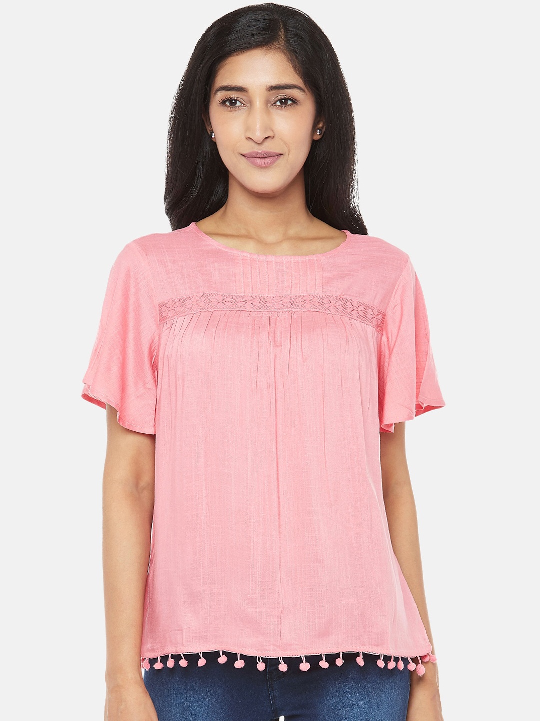 

Honey by Pantaloons Pink Regular Solid Top