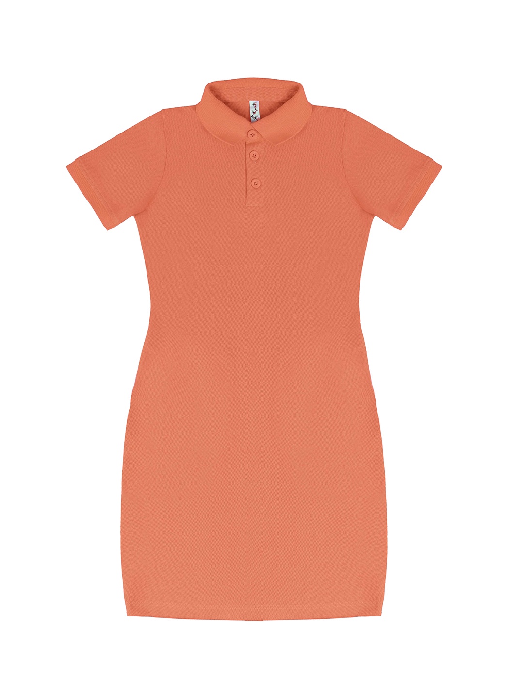 

Hunny Bunny Girls Peach-Coloured Solid Cotton Sheath Dress