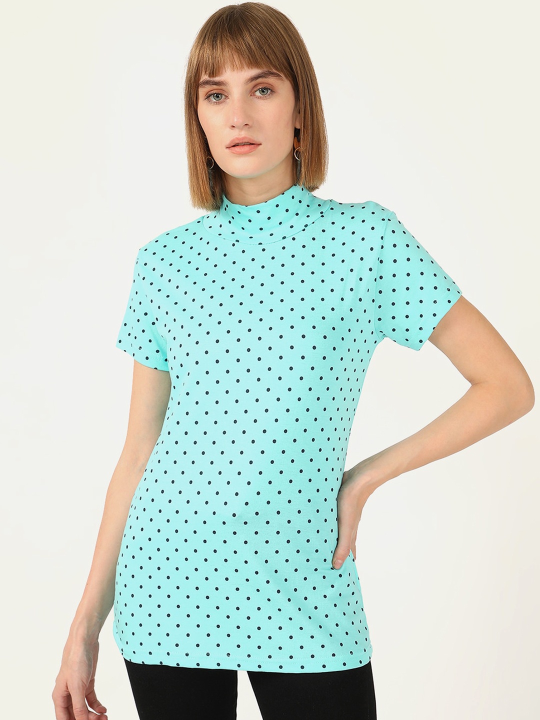 

V2 Value & Variety Blue Printed Chambray Regular Top