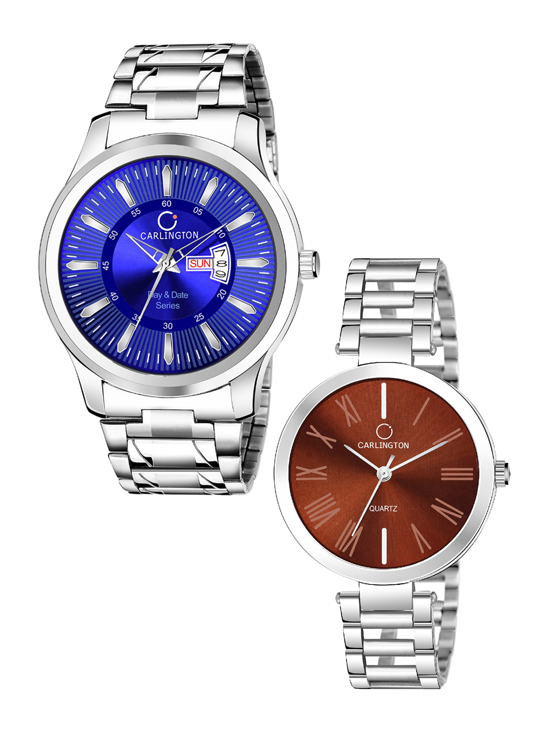 

CARLINGTON Unisex Blue Analogue Watch Combo
