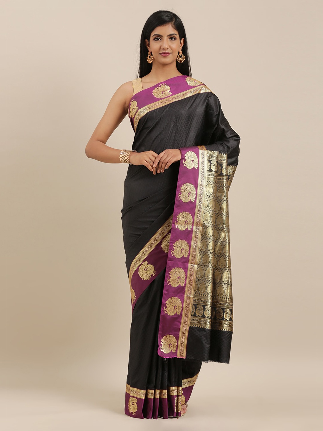 

The Chennai Silks Black Woven Design Art Silk Saree