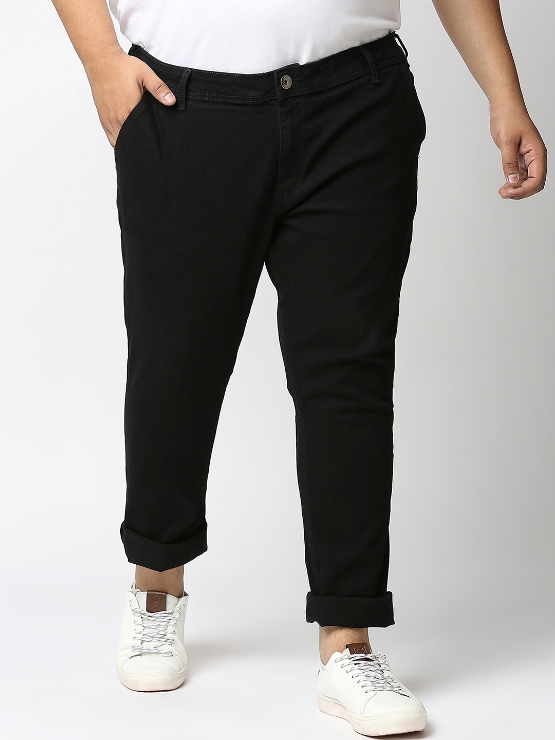 

Freeform by High Star Men Plus Size Black Solid Regular Fit Jeans