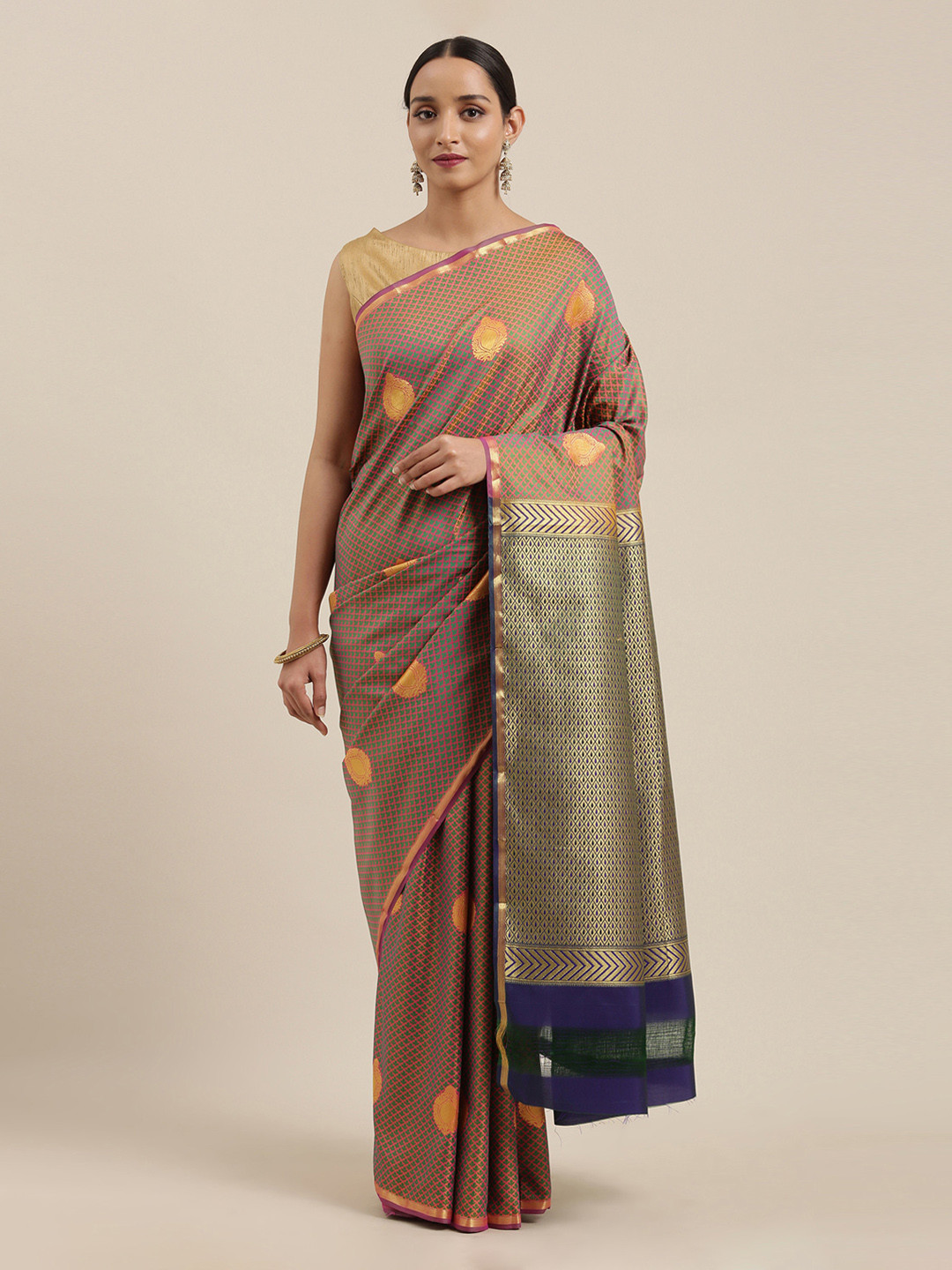 

The Chennai Silks Pink Woven Design Art Silk Saree