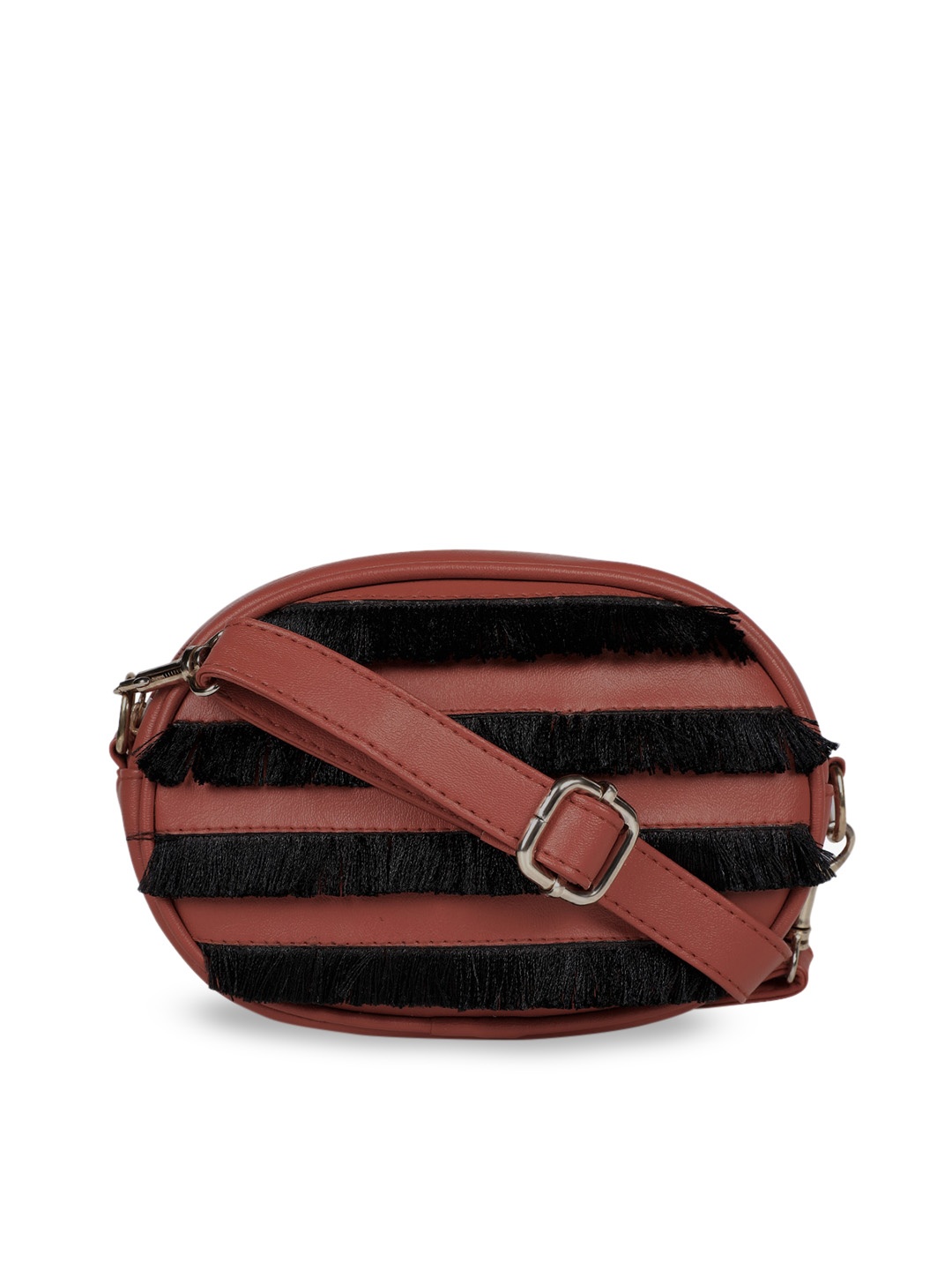 

Vdesi Women Rust Brown & Black Fanny Sling Pouch