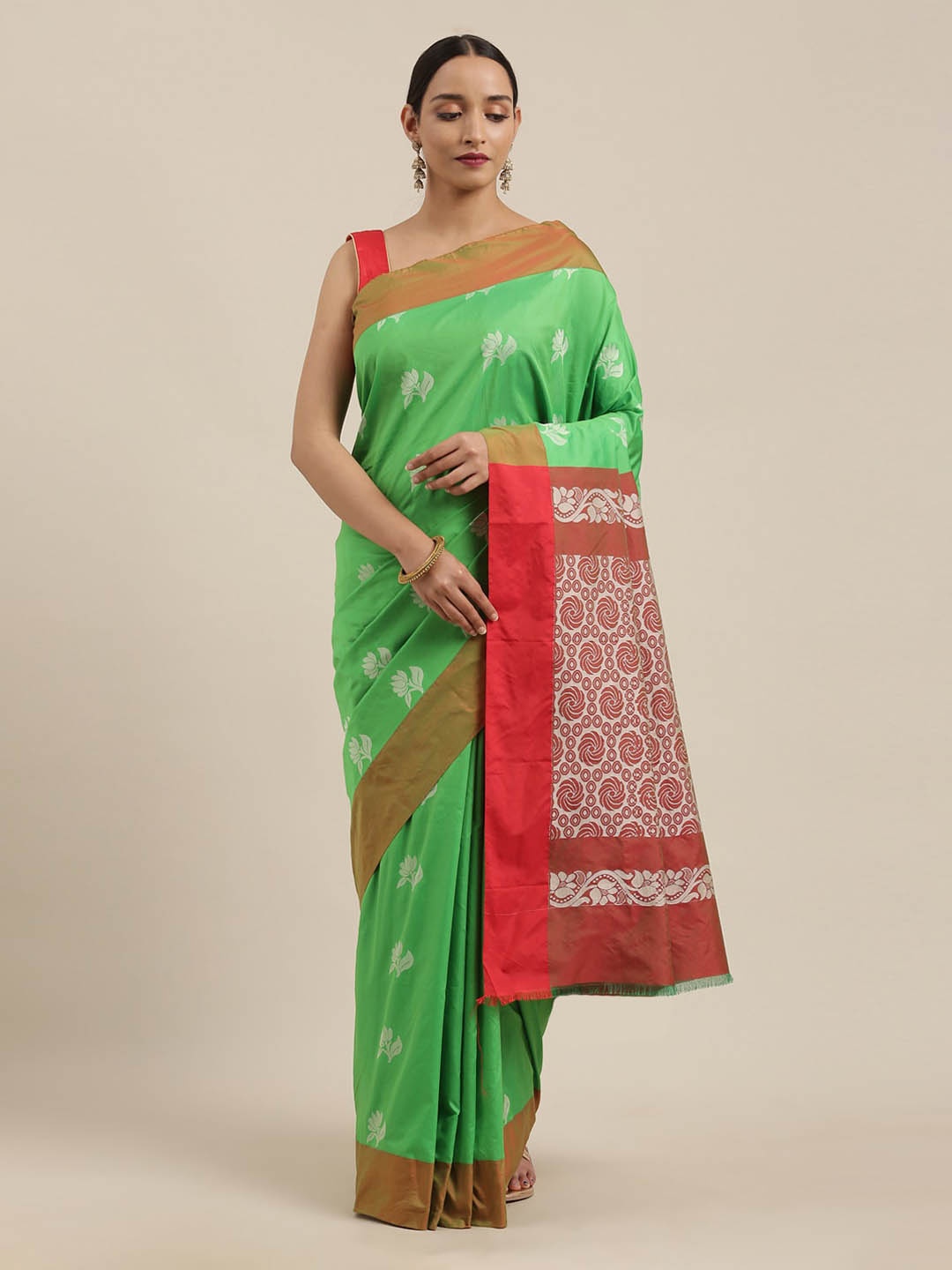

The Chennai Silks Green Woven Design Art Silk Saree