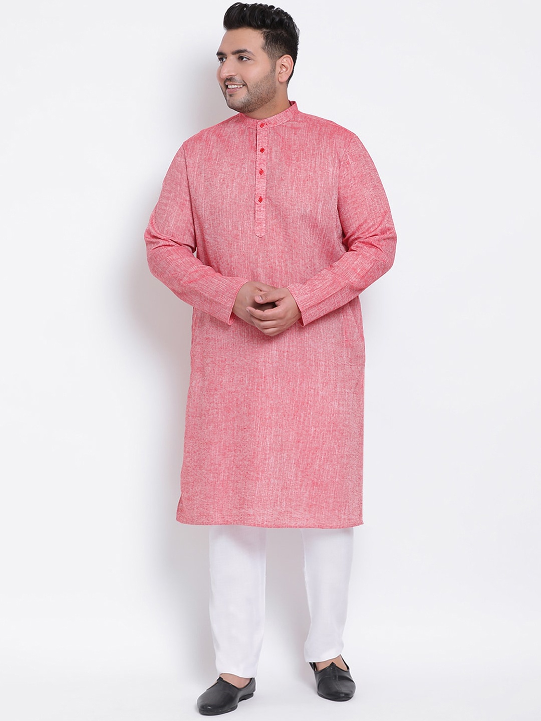 

Hangup Men Red Chikankari Kurta