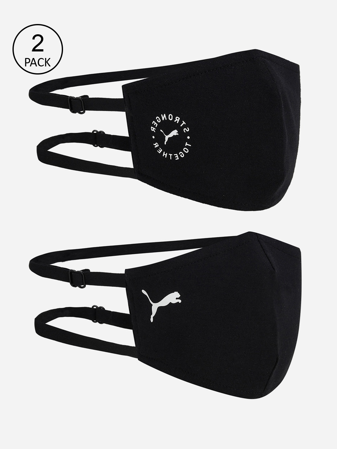 

Puma Unisex Pack Of 2 5-ply Black Headband Cloth Face Mask