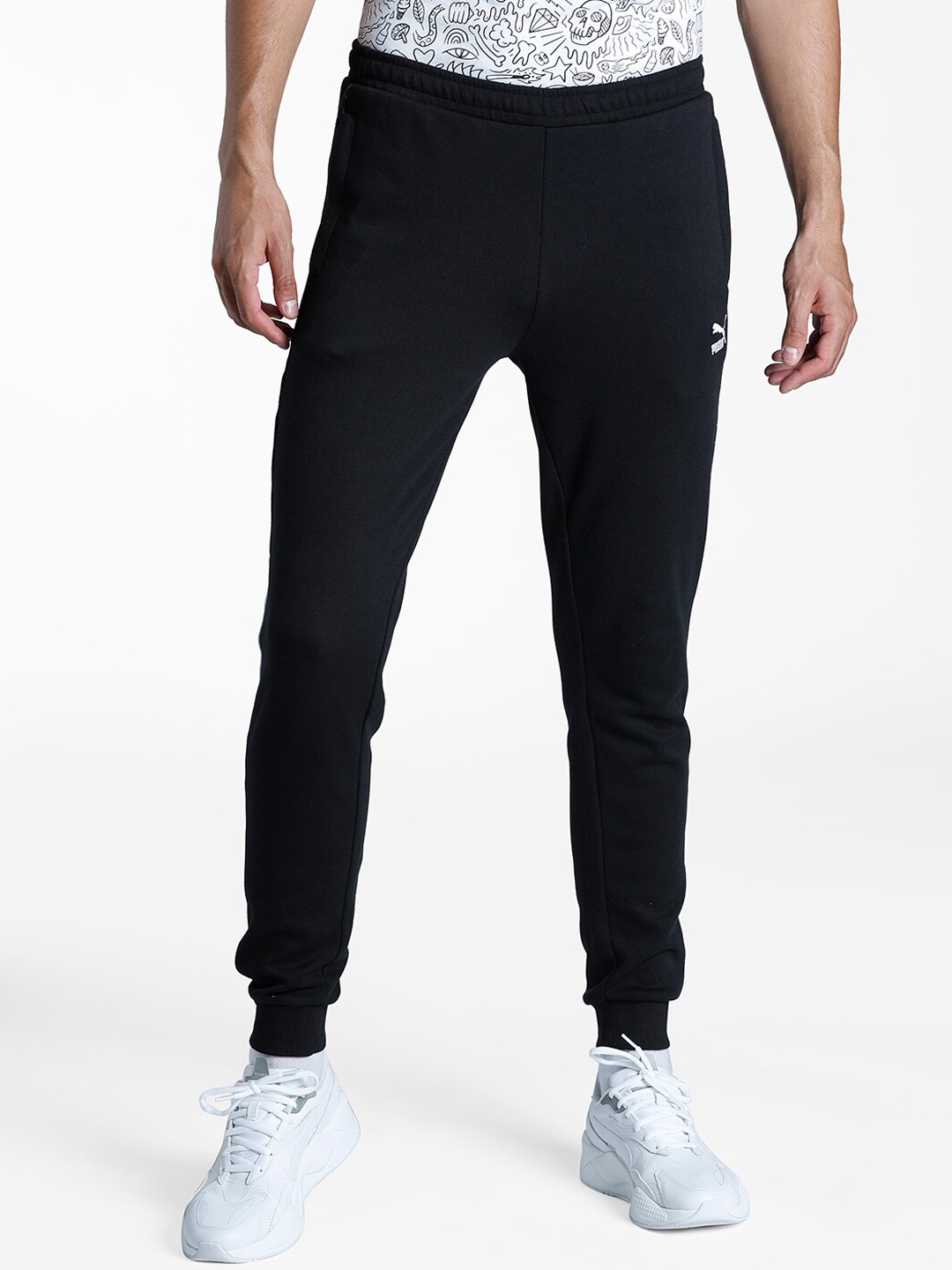 

Puma Men Black Striped Slim-Fit Joggers