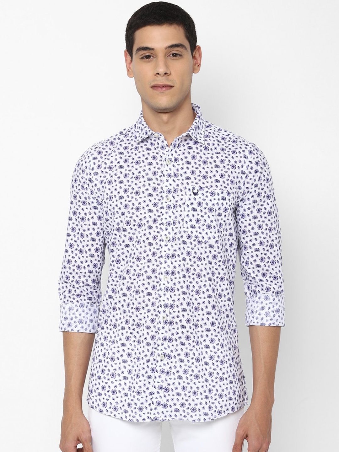 

Allen Solly Sport Men White & Purple Regular Fit Printed Pure Cotton Casual Shirt